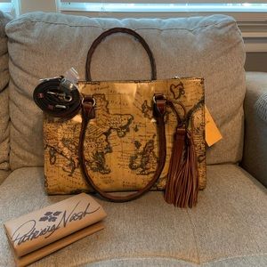Patricia Nash European Map Primrose Satchel